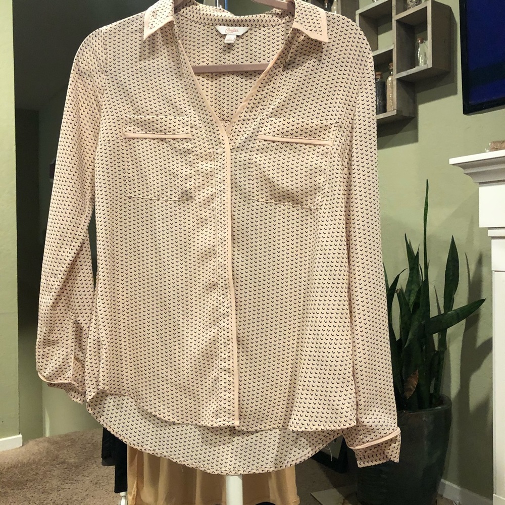 Candies Size Small Sheer Chevron Print Blouse